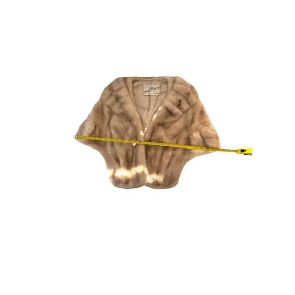 Vintage Mink Fur Stole wrap - Jack F. Morgan Chicago – Elegant Champagne Beige - Picture 12 of 12